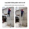 Multi-Functional Aluminum Telescopic Ladder - Herringbone Design, Foldable, Thickened for Household and Large Joint Decoration.