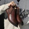 Fashion Fashion Men Casual Leather Chelsea Boots Classic Mens Casual Dress Business Shoes Comfortable Men Ankle Boots Male Slip on Botas