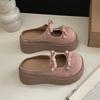 Spring and summer 2025 new fashion casual bow one-word buckle muffin thick bottom half bag head cool slippers female versatile