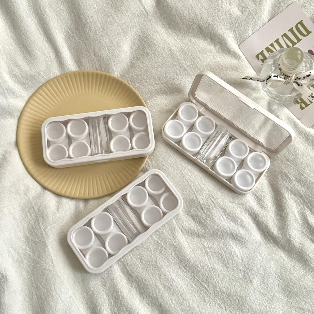 4 Pair Contact Lens Case Contact Lens Storage Box Portable Travel Contact Lenses Case Soak Container Lenses Box for Beauty Pupil