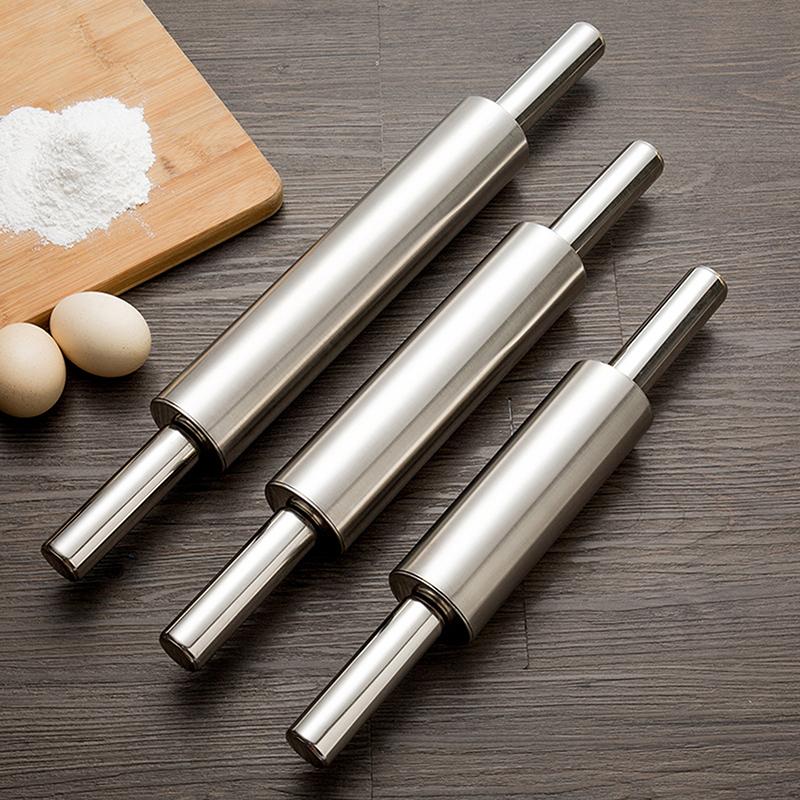 1Pc Stainless Steel Stick Craft Rolling Pin Roll Non Baking Creation Stainless Steel Rolling Pin For Cakes Biscuits Pizza Dough