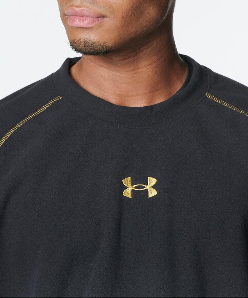 UA 3-LAG PULLOVER FLEECE Schwarz Gold MD [Under Armour]