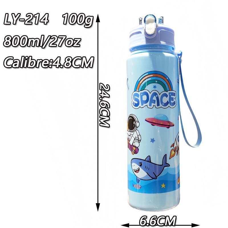 Farbverlauf Einfarbig 750ml Outdoor-Wasserflasche mit Strohhalm - Hochwertiger Kunststoff