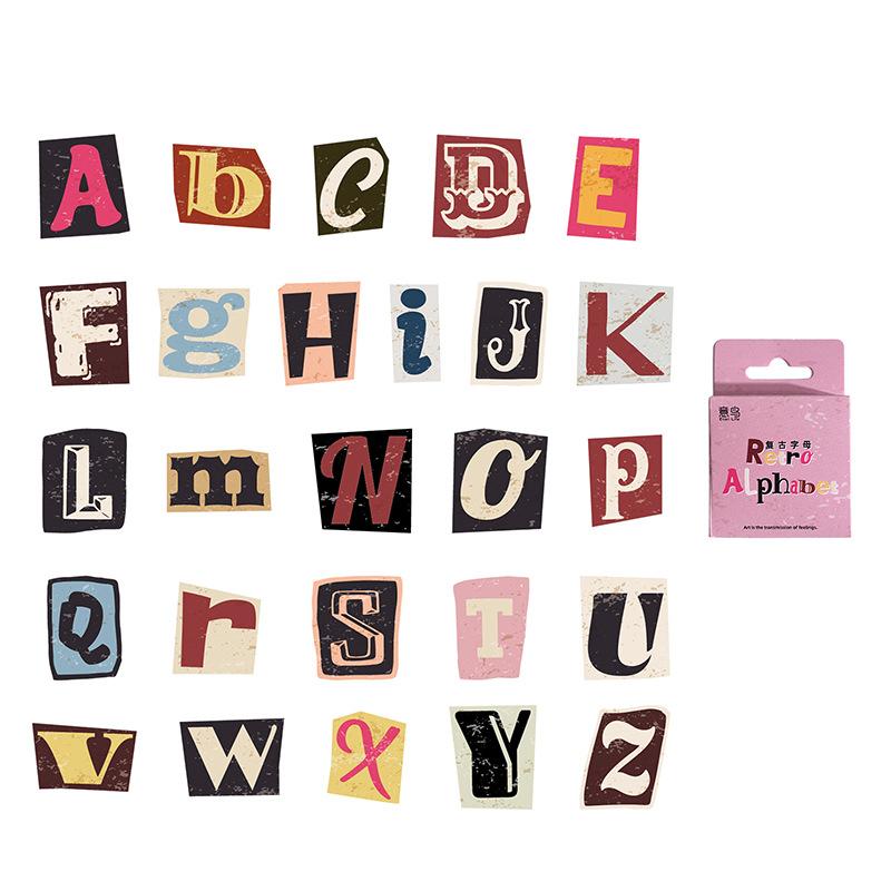 

46 pcs A-Z English letter sticker Diary Scrapbooking Stickers Festival Birthday Party Gift Decorations Labels
