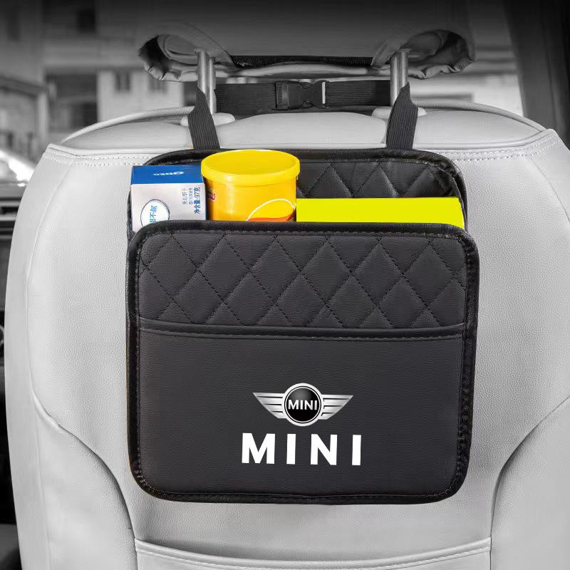 Leather Car Seat Storage Bag Garbage Box Hanging Case Organizing Tools For Mini Cooper One JCW F54 F55 F56 F57 F60 R50 R52 R55