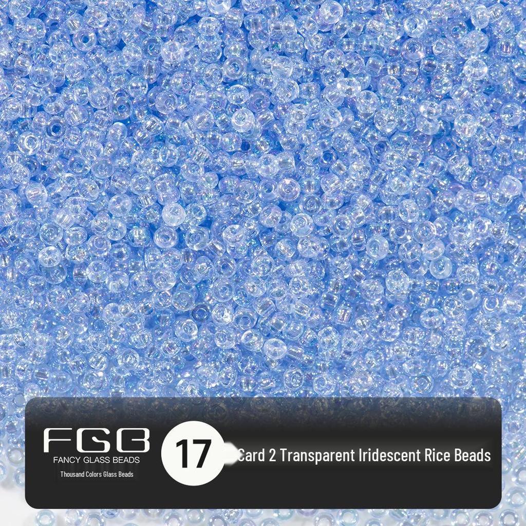 FGB Transparente Irisierende 2mm Runde Glasperlen für DIY Schmuck
