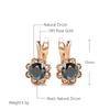 New  Rose Gold Women Earrings Glisten Natural Black Zircon Crystal Flower Earrings High Quality Daily Fine Jewelry