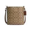 Sophie 21 Magnetic Snap Adjustable Shoulder Strap Canvas And Leather Bucket Bag Crossbody Women Bags Gold Khaki CR154-IME74