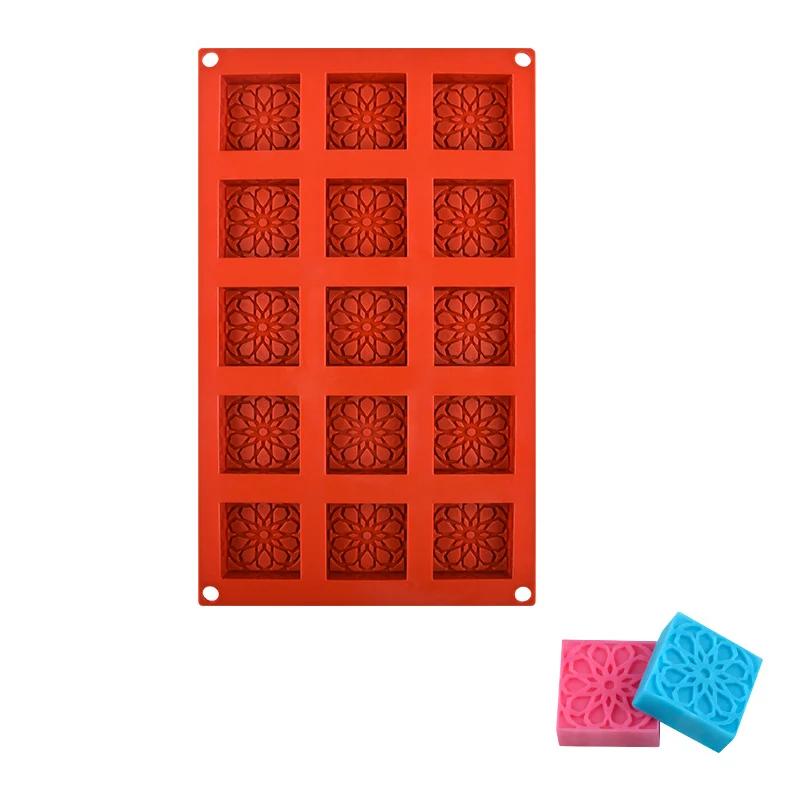 

Flower Pattern Silicone Mold For Chocolate Square Cylinder Cookie Dessert Baking Tools Round Ice Cube Tray Soap Making Supplies