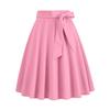European & American Barbie Pink Plaid High-Waisted Midi Skirt - Cute, Sweet, Large-Swing A-Line.