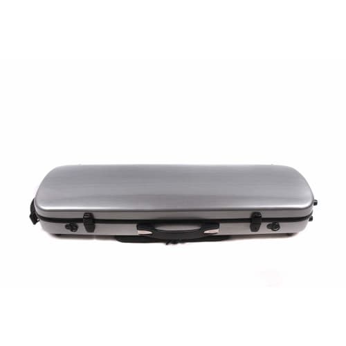 Yinfente 4/4 Violin Case, Carbon Fiber, Fiberglass, Rectangular, Strong Light, Full Size, with Music Bag, Silver Color