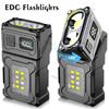 EDC Mini LED Flashlights Rechargeable Magnetic Torch Clip-On EDC Handheld Work Light for Hiking Camping Dog Walking Emergencies