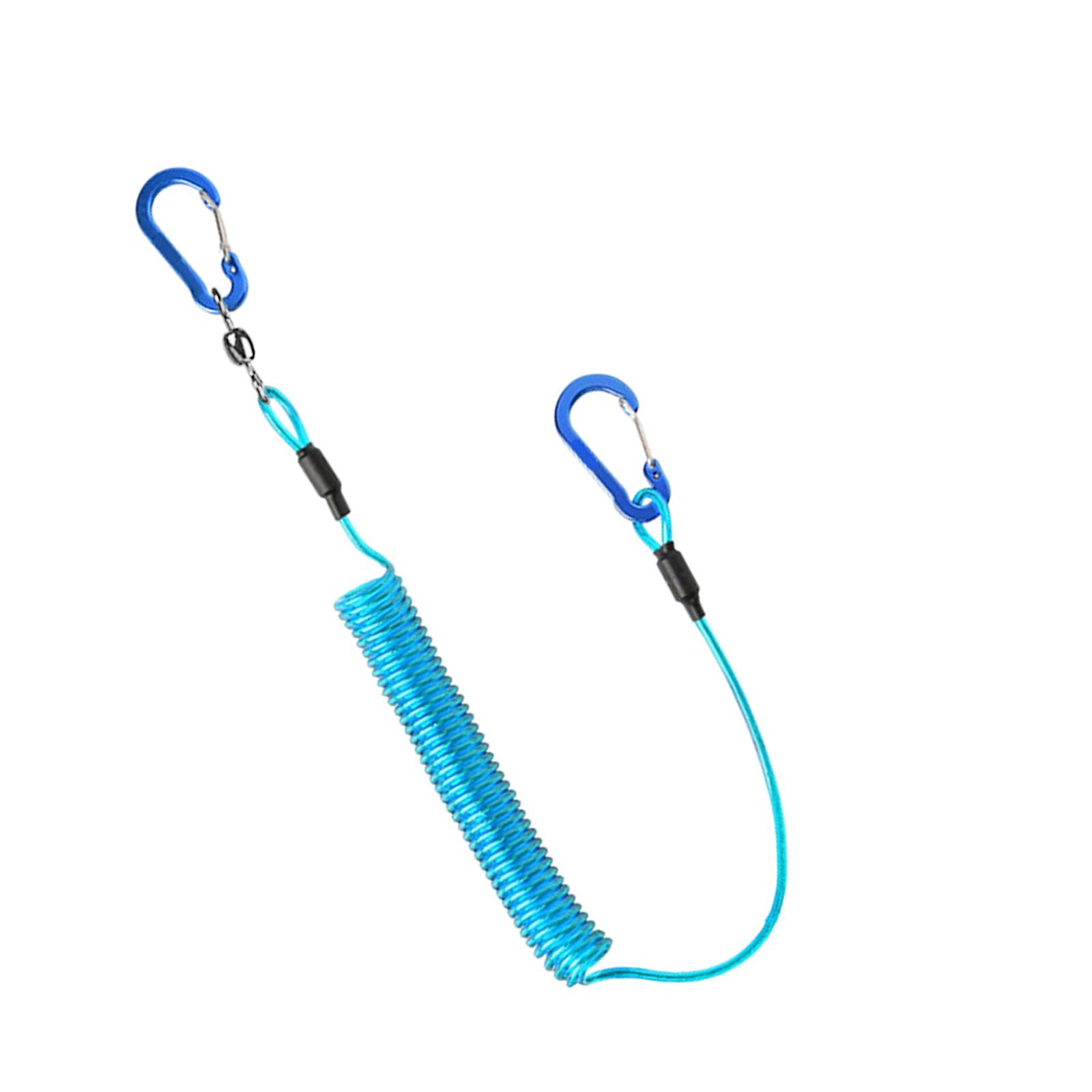 

Retractable Coiled Lanyard Fishing Rod Straps Fishing Lanyard Rope Paddle Leash Extend to 70inch Fishing Accessory 1 синий