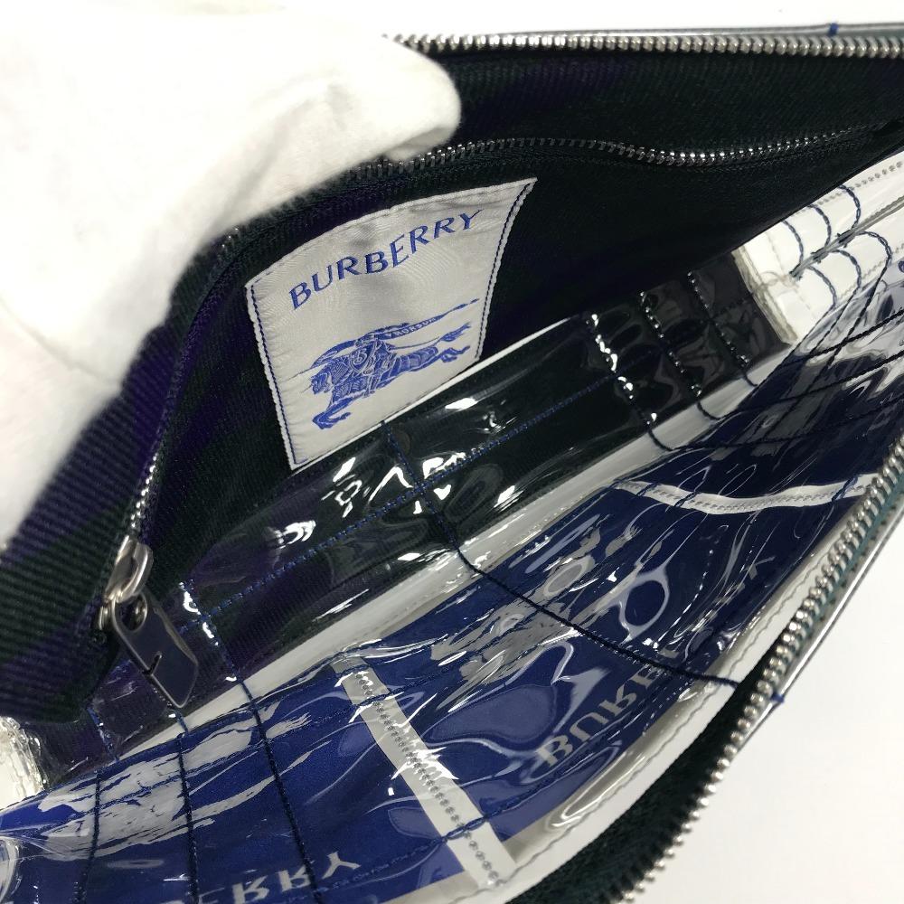 BURBERRY EKD Travel Pouch Logo Clutch bag bag pouch Cluch Bag  Vinyl clear/blue