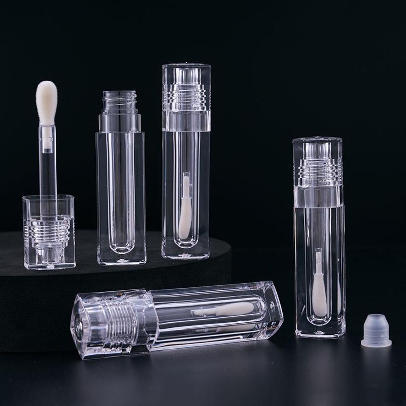 Portable 4Ml Lip Gloss Tube Transparent Thick Rod Large Brush Container Empty Bottle Lips Glaze Container Makeup Tool
