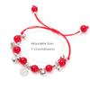 Step By Step, Ethnic Wind Blessing Brand Bell Bracelet Imitation Garnet Bracelet, Miao Jiang Girl Woven Red Rope Hand Rope