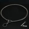 Strong Silver Gold Stainless Steel Slip Dog Collar Metal Dogs Training Choke Chain Collars With Free Whistle
