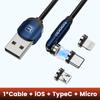 Magnetický kabel Toocki Rychlé nabíjení Micro USB Type C Kabel pro iPhone Samsung Xiaomi Magnetická nabíječka pro mobilní telefon Datový kabel