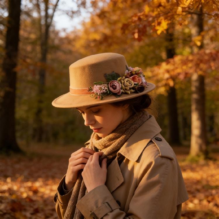 Comfortable Ladies Church Hat for Daily Wear and Special Event Floral Decoration Constructed from Practical Polyester