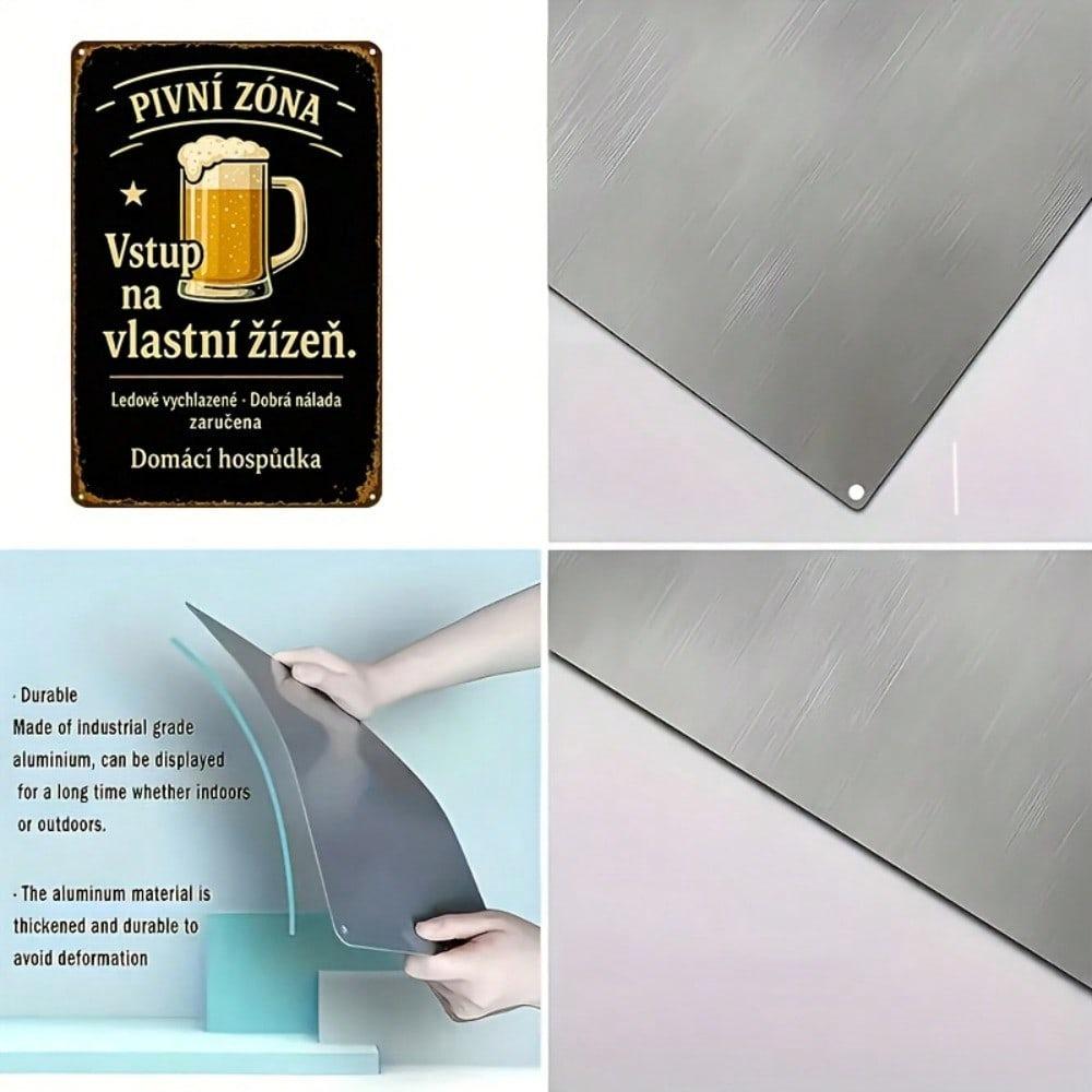 Vintage Czech Slogan Metal Sign 2D Flat Aluminum Wall Art Retro Home Decor Funny Quotes Life Sayings Weather Resistant for Resta