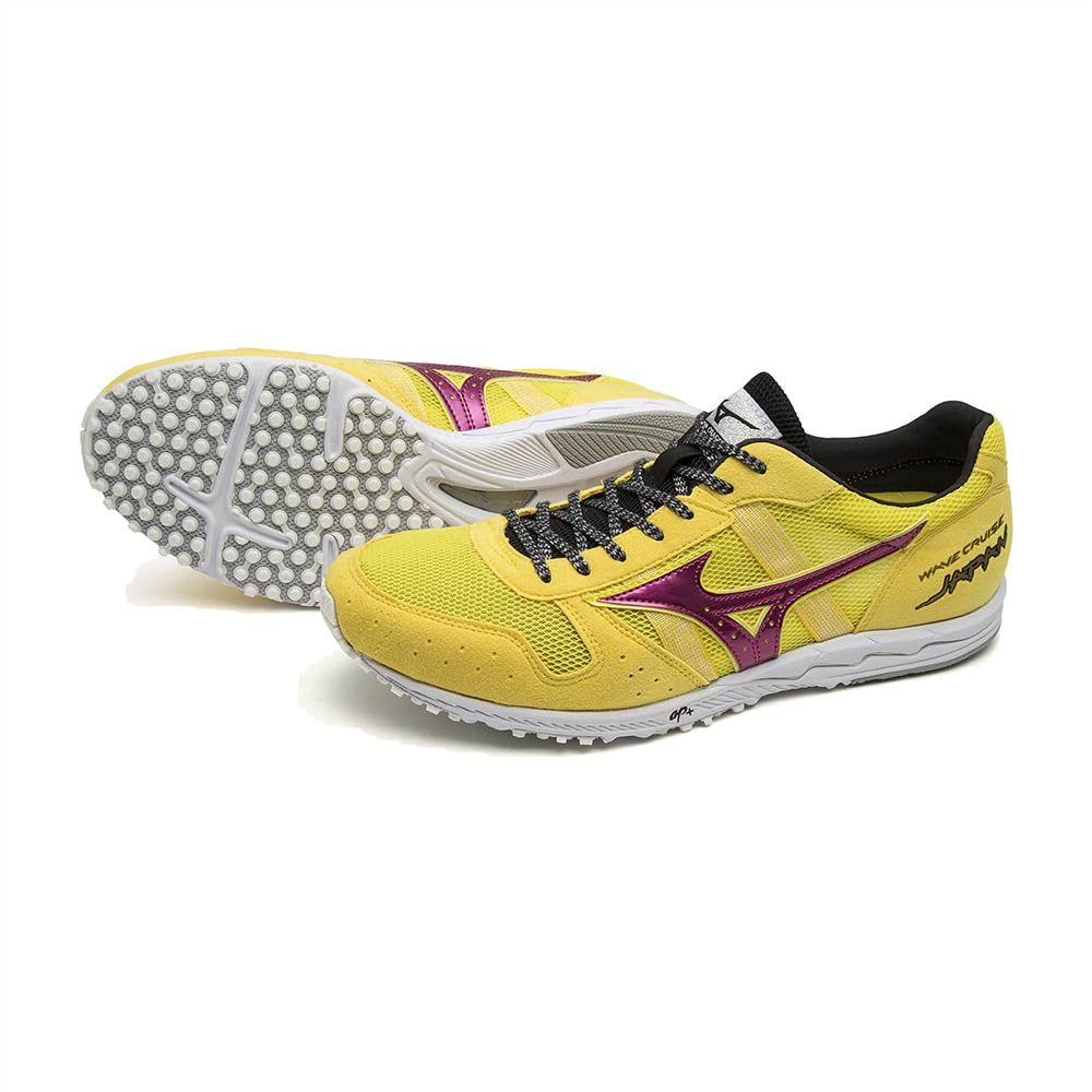 

Mizuno Wave Cruise Japan Track and Field Track and For 800m and 2E Shoes, Club, Lightweight, Cushioned, Field, Up, Yellow/Pink, 23.0 cm,