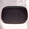 Osho Wood Grain Oval Tray Black with Lacquerware Made In Japan J-kitchens (39cm), Red, (ABS Resin),