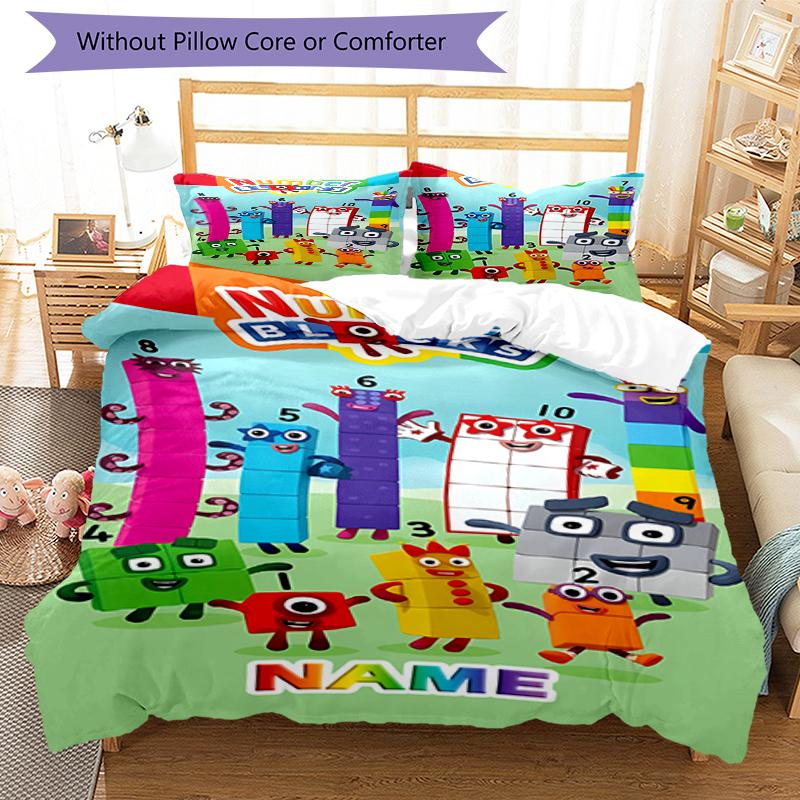 Set Biancheria da Letto con Nome e Numeri Personalizzato 3 Pezzi Copripiumino Chiusura Include 1 Copripiumino e 2 Federe, Morbido e Confortevole per Tutte le Stagioni.