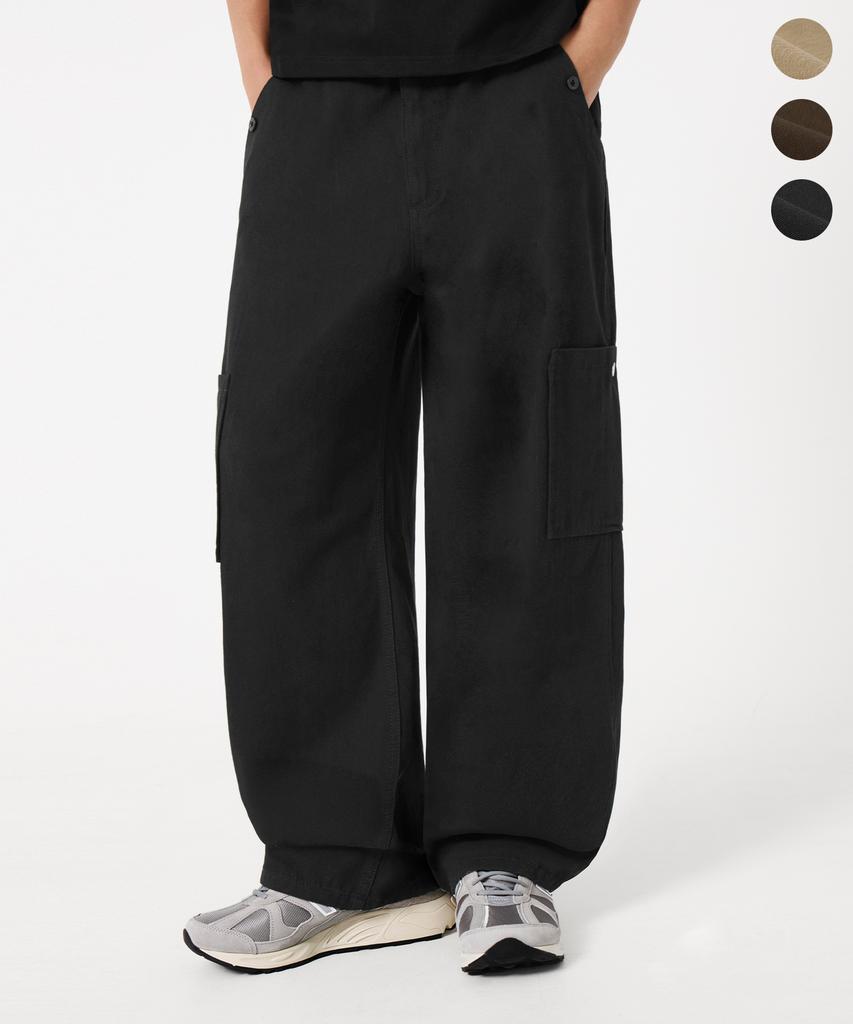 TRILLION Multi Cargo Semi-Wide Cotton Pants_3Color
