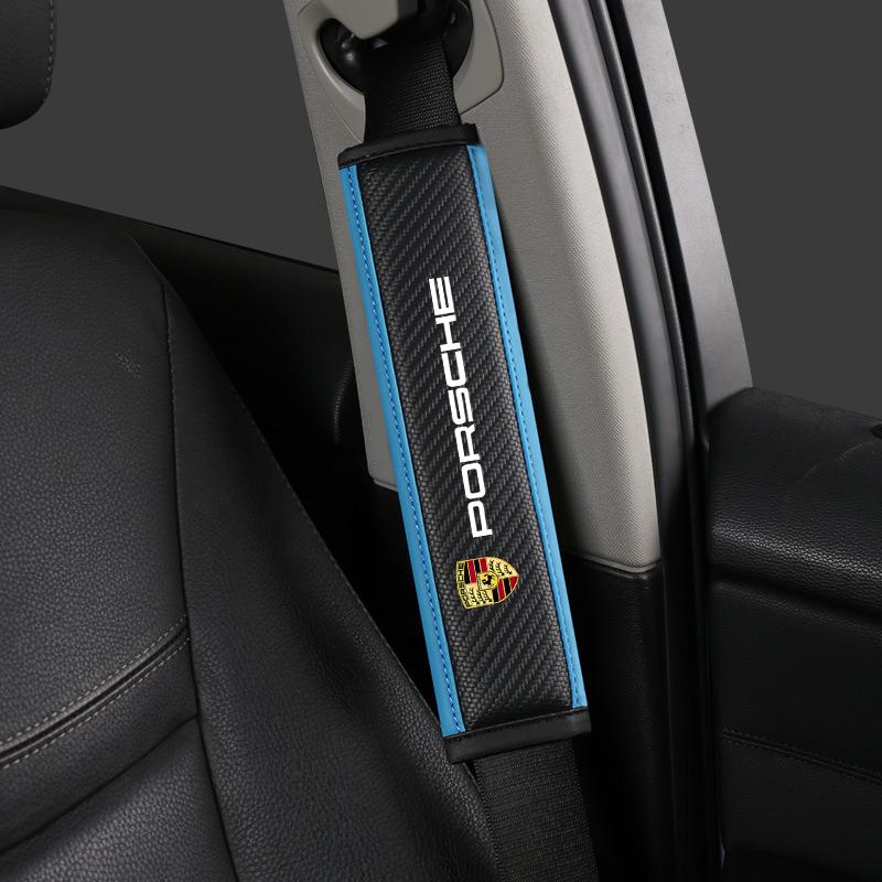 

Car Carbon Fibre Seat Belt Shoulder Protector Cover Pad For Porsche Panamera Cayenne Taycan 911 718 Macan Carrera-GT 928 944 968