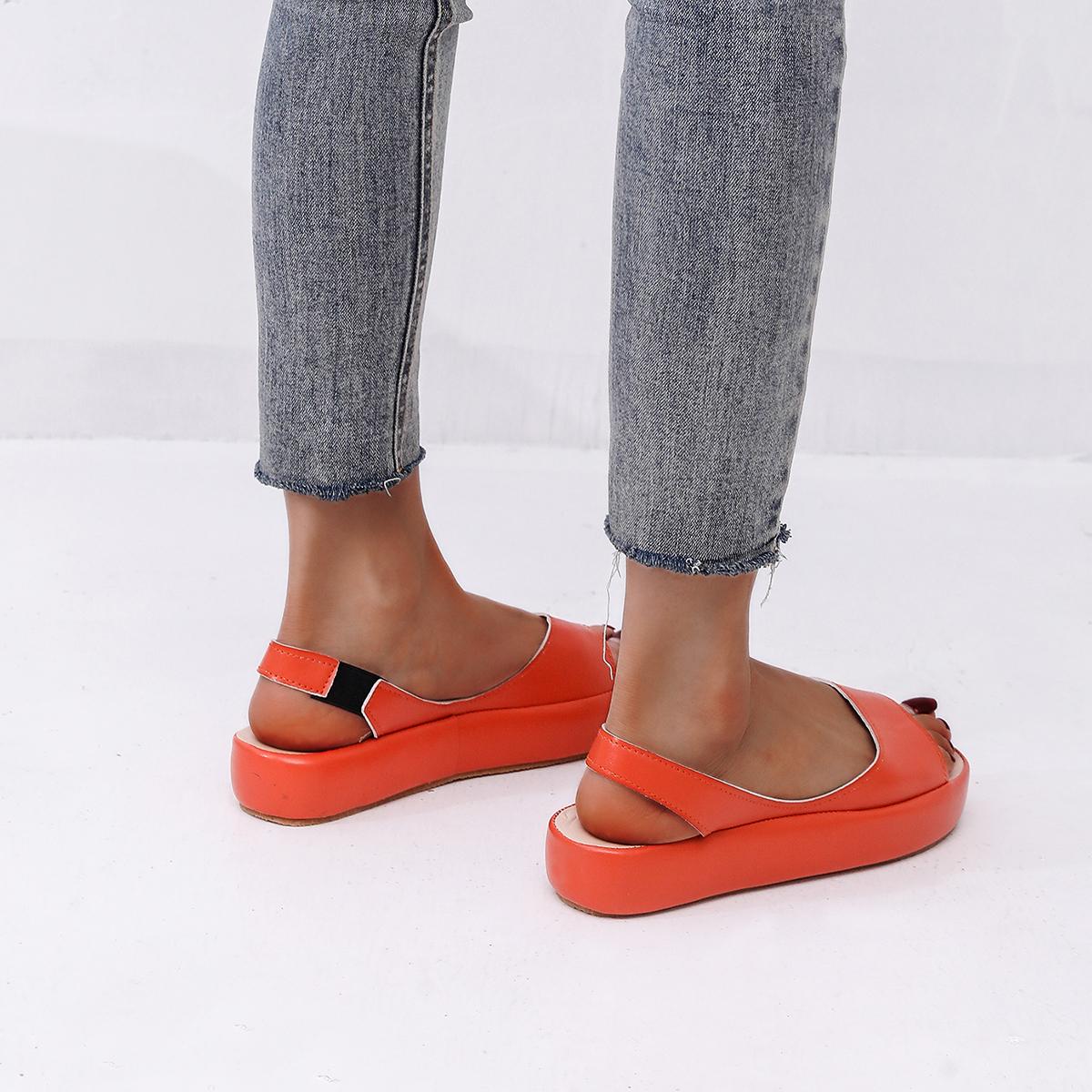 

Нове літнє європейське жіноче взуття 2024 року Пляжні сандалі на платформі Сандалі на плоскій підошві Жіночі 2024 Слайдери на товстій підошві Великий розмір 43 38 помаранчевий