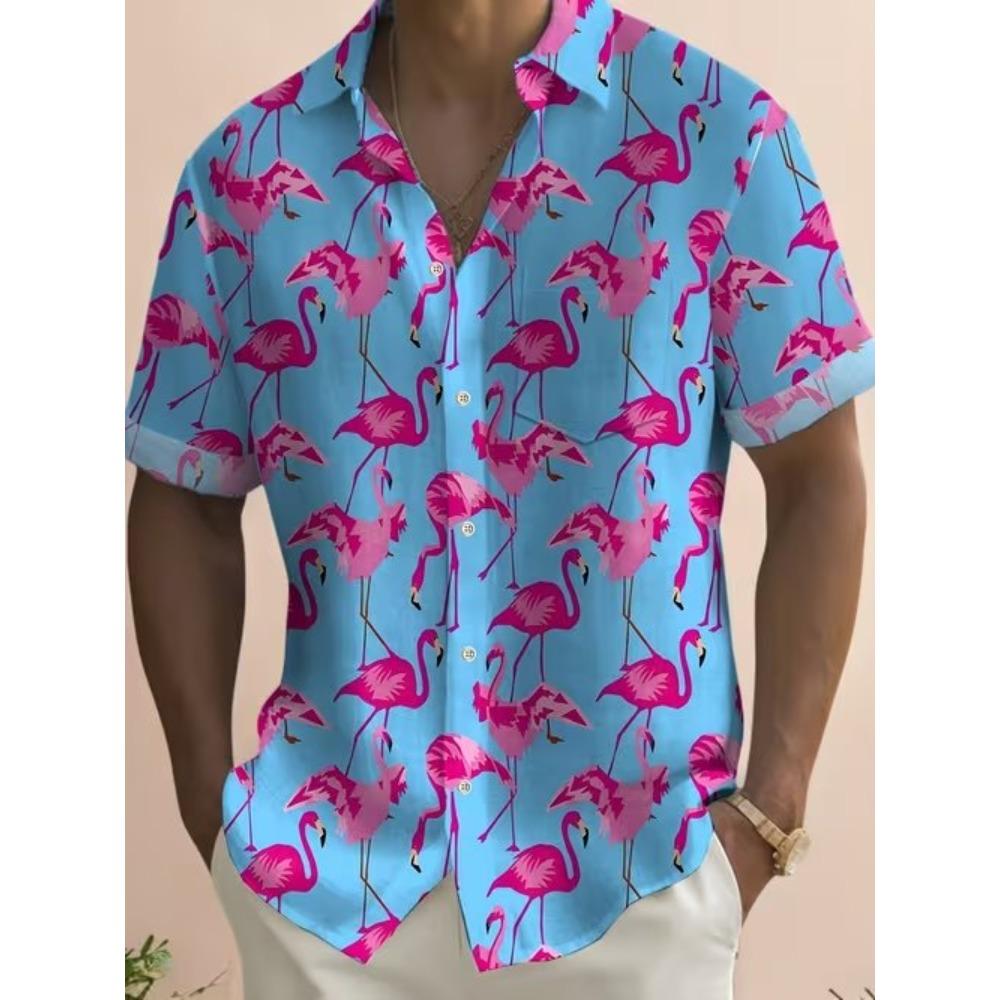 Men's Simple Pattern 3D Print Shirt Button Up Shirt Casual Shirt Summer Shirt Short Sleeve Daily Vacation Clothing