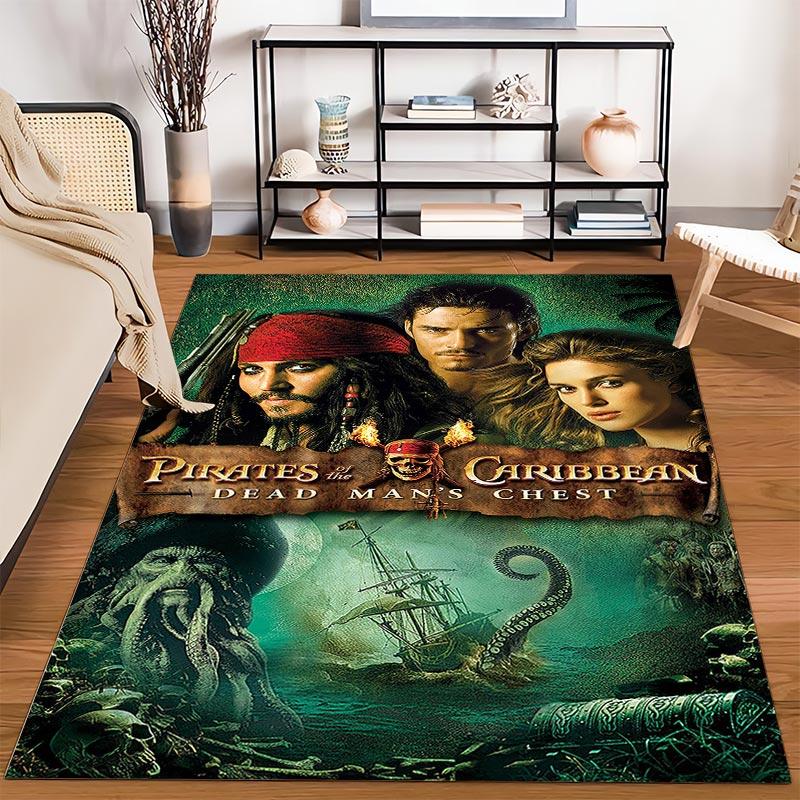 Pirates of the Caribbean Dead Man's Chest Movie Poster Design Carpet Art Suitable for Use As an Anti-slip1 For1room and Bedroom Sofas
