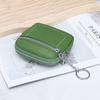 Women's Genuine Leather Mini Coin Purse with Zipper - Compact Storage for Driver's License, Lipstick, and Earphones.