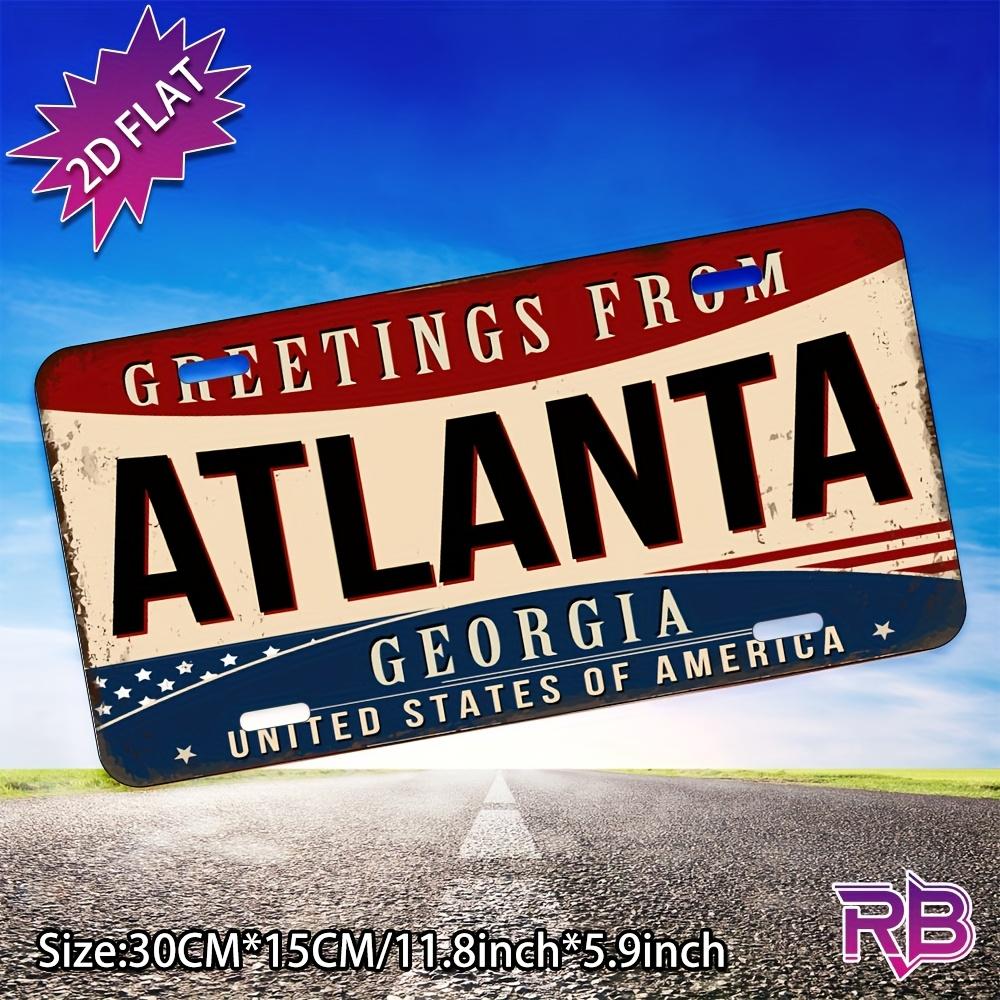 Greetings from Atlanta Georgia USA Vintage D Flat Aluminum Tin Sign for Travel Car Wall Decor Bar Garage Man Cave 15x30cm(5.9x7.8inch)