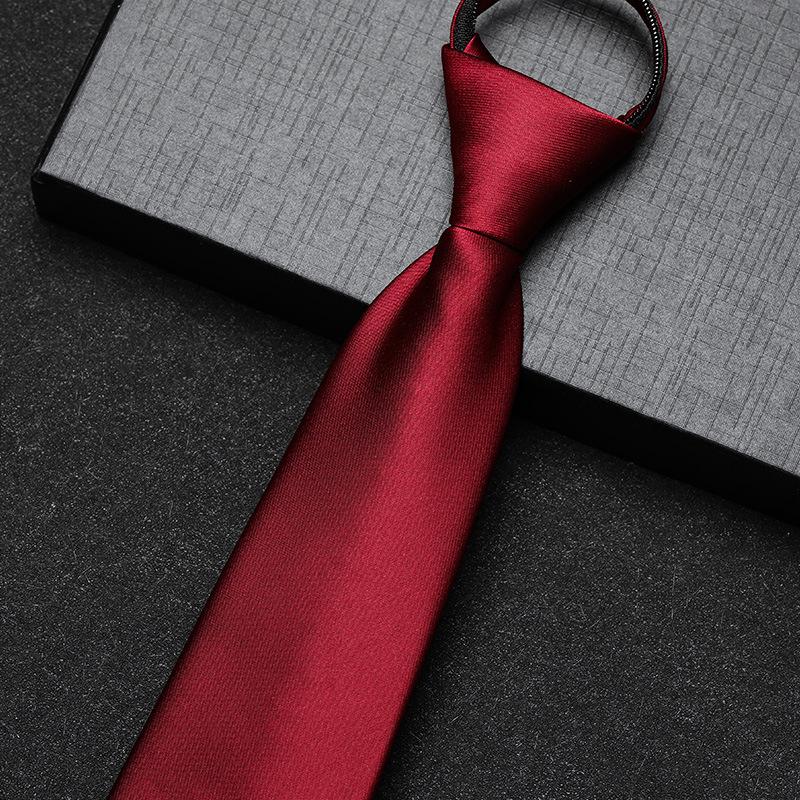 Business Dress Lazy Zipper Free Groom Best Man Wedding Korean Narrow Shirt Striped Plaid Tie
