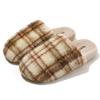 Plaid home cotton slippers winter indoor home household bedroom plush warm fluffy slippers winter