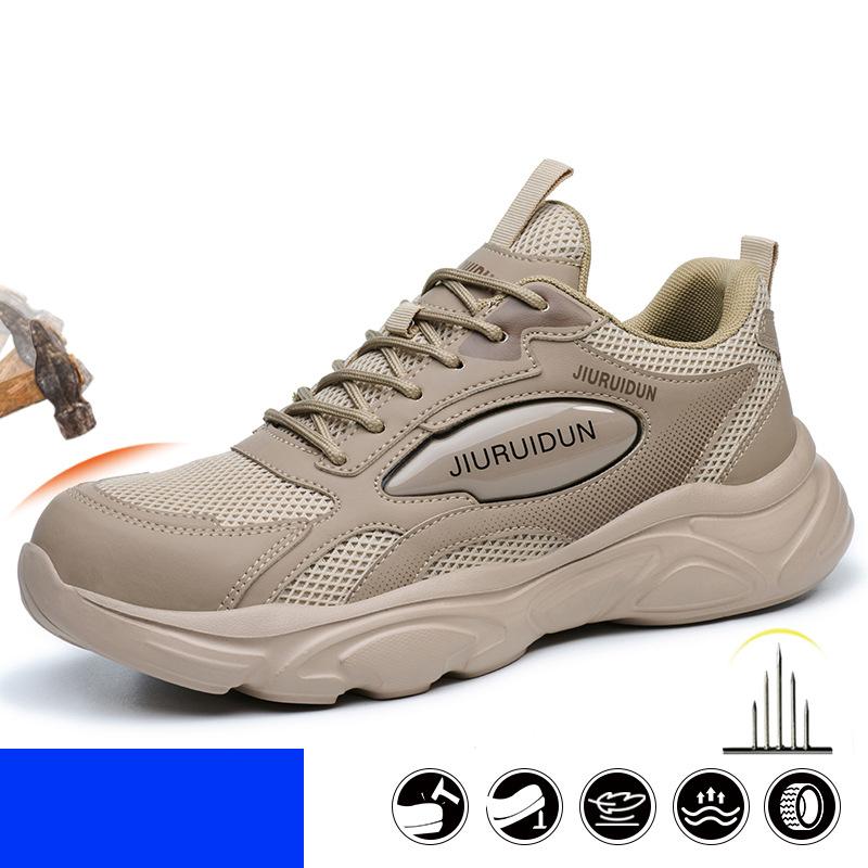 Breathable Men Safety Shoes Lace Up Work Sneakers Steel Toe Shoes Puncture-Proof Security Shoes Work Boots Protection Shoes New