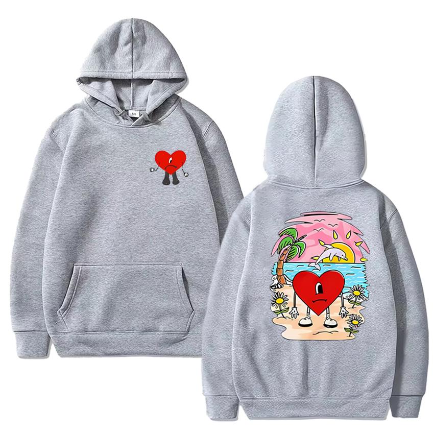 Rapper Bad Bunny Un Verano Sin Ti Double Sided Graphics Hoodies Men Women Harajuku Fashion Sweatshirt Unisex Fleece Pullovers