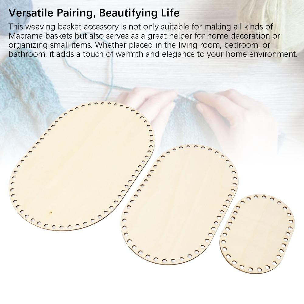 3Pcs Oval Shape Oval Crochet Basket Base 3 Sizes Crochet Bag Bottom For Knitting