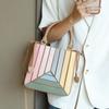 Cross-border Foreign trade2025Trendy Rainbow Color Block Handbag Handbags Women's Pleated Single-shoulder Crossbody Bag