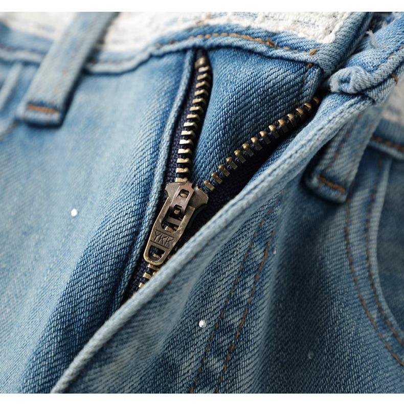 Light Color Rhinestone Lace Flared Jeans - Women's 2025 Retro Style