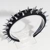 Fascia Nera Larga Borchiata Punk Rock per Dimagrire il Viso Fascia per Capelli Sottocultura Edgy Y2K Moda Alternativa Accessori per Capelli per Donne