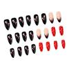 Glossy Red Black Almond Press on Nails Long Lasting Safe Material Waterproof False Nails for Women Nail Art Decoration