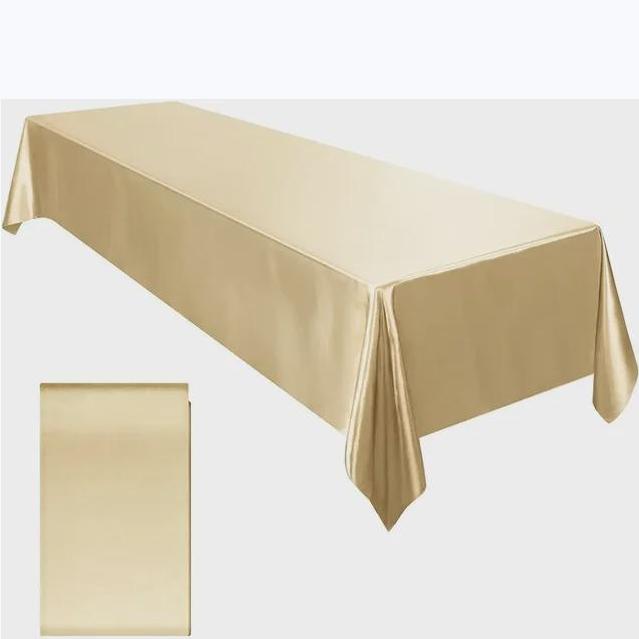 Rectangle Wedding Satin Tablecloth 57x102inch Bright Smooth Silk Table Cover for Wedding Banquet Anniversary Dining Table Decoration