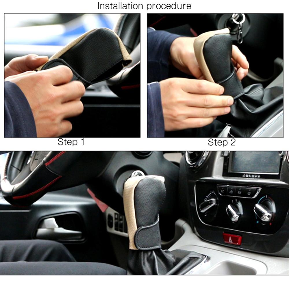 Car Gear Shift Knob Cover Shell Protector Gear Shift Collars Sleeve Lever Case Protective Anti-slip Black Car Accessories