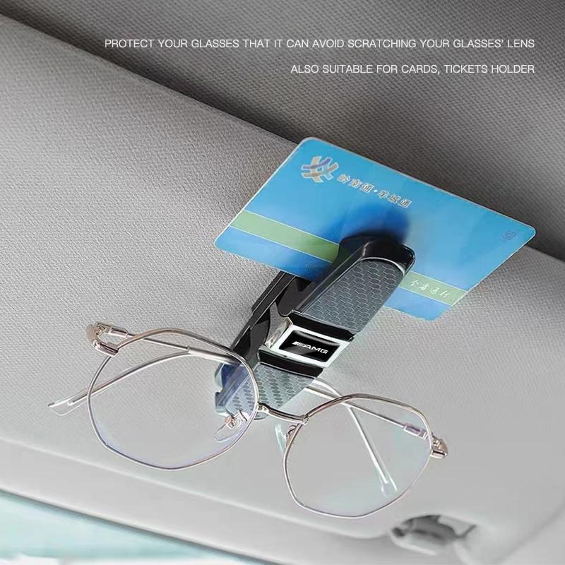 JXGSL1 Car Glasses Clip Sun Visor Card Ticket Clamp Fastener Sticker For Mercedes Benz AMG W204 W205 W203 W211 W212 W213 W201 W210 W124