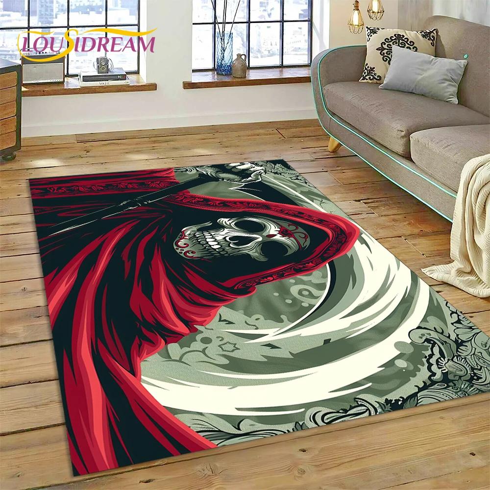 2025 New Gothic Horror Character Skull Ghost Spirit Carpet Rug for Bedroom Living Room Home Sofa Decoration,kids Decor Floor Mat