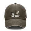 [Vintage Baseball Cap] The Golf Father Print Polyester Soft Adjustable Curved Brim Casual Outdoor Sports Golf Hat For Dad Gift
