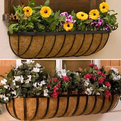 Coconut Fiber Flower Basket Liner Eco-friendly Easy To Reshape Rectangle Window Box Natural Coco Fiber Replacement Liner Garden Supplies