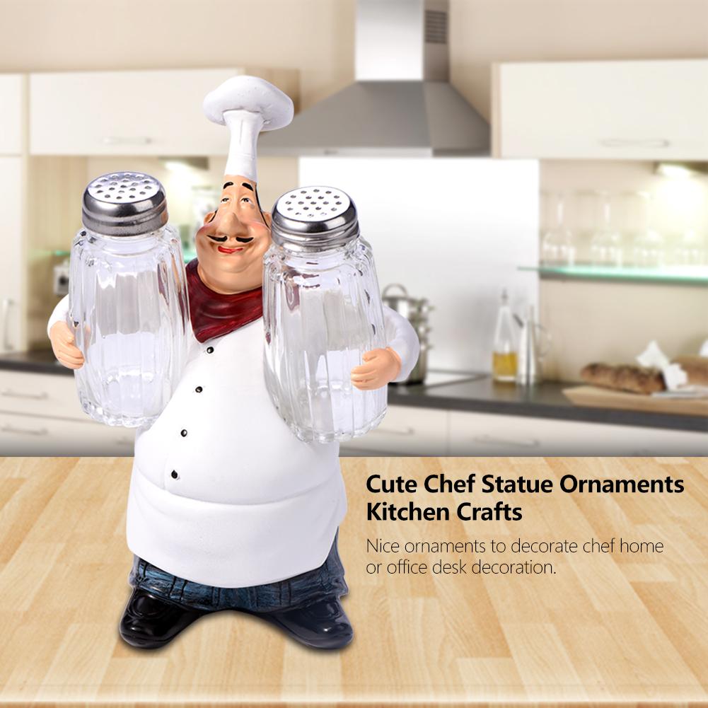 Cute Chef Statue Figurine Ornaments Vintage Home Decor Kitchen Restaurant Resin Crafts #A